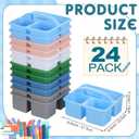 Geelin 24 Pack Classroom Caddy Bulk, 9.3 x 8.5 x 5.1 inch, Morandi