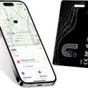 Wallet Tracker Card, Rechargeable Bluetooth Tracker with Apple Find My iOS Only Thin Wallet Finder GPS Tracker IP65 Waterproof Item Locator for Luggage, Keys, Bags, Passports and More