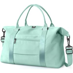 Travel Duffle Bag, Waterproof Weekender Bag Carry On Tote Bags for Women, Travel Essentials Sport Gym Bag for Men, Hospital Bag for Labor and Delivery, Overnight Bag Luggage Bag with Trolley Sleeve (04 Cyan Green)