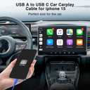 LOFPYE 3-Pack Blue [3.3FT+3.3FT+6FT] USB A to USB C CableUSB to USB C Car Carplay Cable for iPhone 16 15 Pro Plus Pro Maxfor iPad Pro/Air/Minifor Samsung S24/S23/S22for MacBook Pro/Air and More