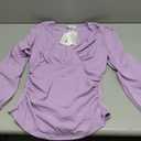 GRACE KARIN Long Sleeve Blouses for Women Dressy Casual, Elegant Wrap Tops V Neck Work Shirts, 2025 Fall Business Outfits (Medium, Pink Purple)