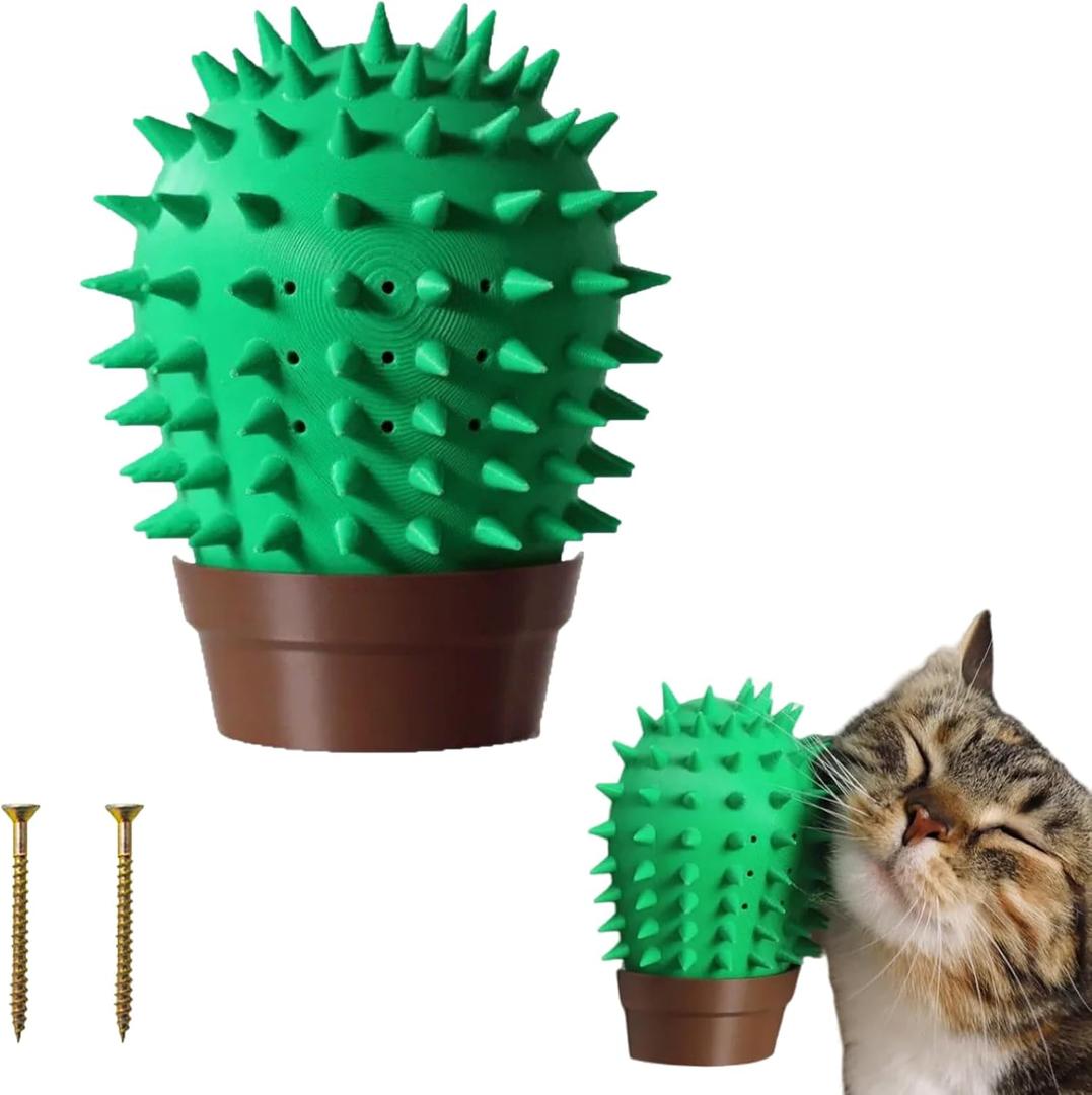Cat Face Scratchers & Self Groomer | for Clawing, Stretching, and Grooming | Built-in Scent Holes & Catnip Compartment | Sturdy PLA 3D Print | Suitable for Small Spaces