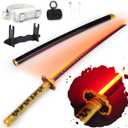 RENGENG Light Up Sword, 40 Inches Rechargeable Plastic Replica with Belt & Stand, Sword with Original Texture (Tsugikuni Yoriichi)