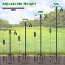 Heavy Duty Double Shepherd Hooks for Outdoor 1-in Dia with 5-Prong Base, 88inch Adjustable Decorative Metal Bird Feeder Pole for Hanging Bird Nest, Plant Basket,Lantern,Solar Light 2 Pack