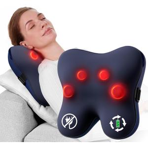 BOB AND BRAD Cordless Back Massager with Heat FSA Eligible HSA, Shiatsu Back Massager for Pain Relief Deep Tissue, 3D Kneading Massage Pillow for Pain Relief, Soothing Full-Body Relief for Family (Ocean Blue (Cordless Freedom, Go-anywhere Relief))