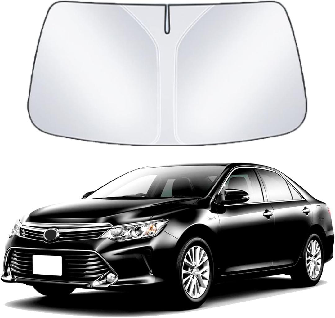 Car Sun Shade Front Windshield Compatible with Toyota Camry Custom Fit LE XSE XLE Hybrid SE Sedan Upgraded 2025 2024 2023 2022 2021 2020 2019 2018 Window Sunshade Protector Shield Sun Visor Cover