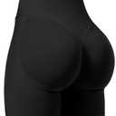 VOYJOY Women Workout Impact Shorts 3.6"/ 4.5"/ 6" Scrunch Butt Lifting Gym Shorts Seamless Booty Biker Shorts Black large