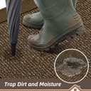 BEQHAUSE Indoor Door Mat 36" x 60", Dirt Trapper Door Mats Non-Slip Entryway Rugs Washable, Resist Dirt Absorbent Welcome Mat, Low Profile Floor Mats for Front Back Door and Entryway, Brown