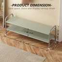 INGIORDAR Shoe Rack 2 Tier Long Storage Organizer Wide Metal Shoe Shelf for Closet Entryway Grey