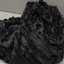 BEDELITE Fleece Black Throw Blanket for Couch - 300GSM Soft & Warm Fluffy Black Blanket, Decorative and Giftable Striped Blankets for Women, Men, 50"x60"