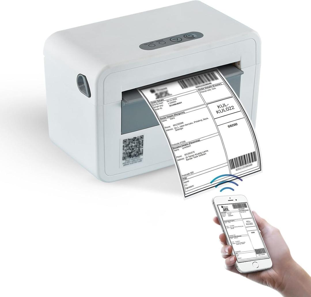 Thermal Label Printer | 203DPI USB+Bluetooth Shipping Label Printer  4x6 Thermal Label Printer | Compatible with Android, iOS, Windows, macOS, & ChromeOS