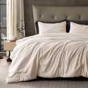 Comforter Duvet Insert - Quilted Comforters King Size, All Season Duvet, GentleSoft Down Alternative Bedding, with 8 Tabs, Gifts for Women/Men, Beige, King 90 x 102 Inches