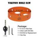5.5 Inch Hole Saw with Arbor for Metal Wood Plastic, 5-1/2 in Bi-Metal Hole Cutter for Different Project with Smooth and Flat Drilling Edge, Fast Chip Removal,Lighter and Portable