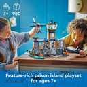 LEGO City Police Prison Island Building Set, Birthday Gift for Boys and Girls Ages 7 Plus, Imaginative Play, Helicopter Toy, Boat Toy and Dinghy, 7 Minifigures with Dog and Shark, 60419