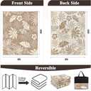Pauwer Waterproof Outdoor Rug 8x10, Reversible Plastic Straw Patio Camping Rug, Indoor Outdoor RV Mat Carpet for Deck, Camper, Porch, Balcony, Backyard, Picnic, Floral Brown