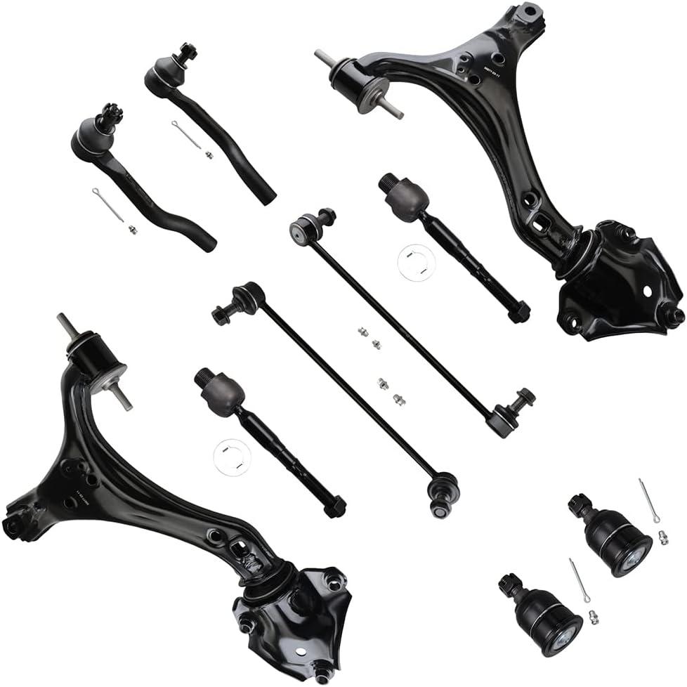 SCITOO 10-PC SET Suspension Kit For Accord Lower Control Arm Inner Tie Rod End Outer Tie Rod End Sway Bar End Link Lower Ball Joint