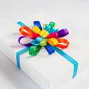 2 x MEEDEE 3/8 Inch Satin Ribbon Set 10 Rolls Rainbow Double Face Ribbon for Gift Wrapping, 5 Yards Each (Total 50 Yards), Decorative Ribbon for Presents & Party Favors