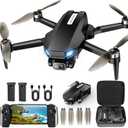 GPS Drone with Camera for Adults, 2K HD FPV Drones with Auto Return, Follow Me, Circle Fly, Waypoint Fly, Stable Hover, Brushless Motor, Foldable 5G Transmission Remote Control Quadcopter (Black)
