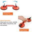 2 Pack Suction Cup Heavy Duty Aluminum Vacuum Plate Handle Glass Holder Hooks to Lift Glass, Granite, Tile, Pad for Lifting