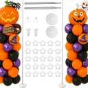Balloon Stand Kit Set of 2, 7FT Adjustable Height Balloon Column Kit for Floor with Metal Telescopic Pillar for Halloween Thanksgiving Day New Years 2025 Gender Reveal Party Decorations