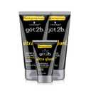 Got2B Glued Styling Spiking Hair Gel 2 - 6 oz tubes + 1 Travel 1.25 oz tube