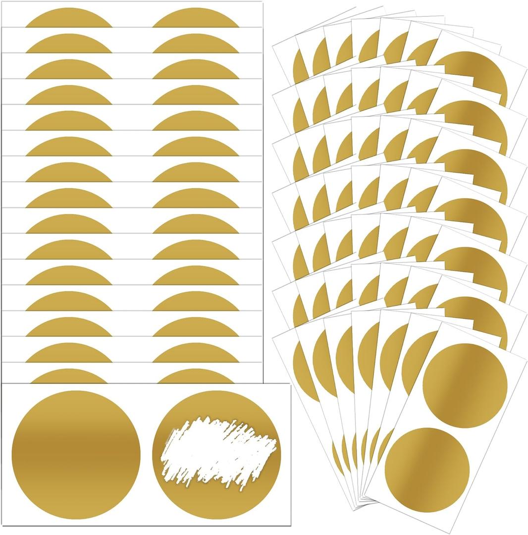 100 Pcs Scratch Off Stickers Sitckers 2 inches Round Self Adhesive Scratch Off Cards for Lottery Tickets, DIY, Raffle Card Games Creating (Gold) (1, Gold) (1, 2 inch)