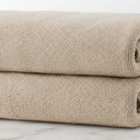Set of 2 Beige Bath Towels