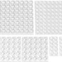 214PCS Cabinet Bumpers Clear Rubber Bumpers Self Adhesive, Soft Cabinet Door Bumper Pads, Sound Dampening Cupboard Door Pads for Kitchen Drawers