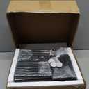 SORCEDAS 7 Tiers Vertical Shoe Rack Wooden Shoe Storage Organizer for Space Saving Narrow Shoe Shelf Storage 7 Pairs for Entryway Living Room Bedroom(Black + Rustic Dark Brown)