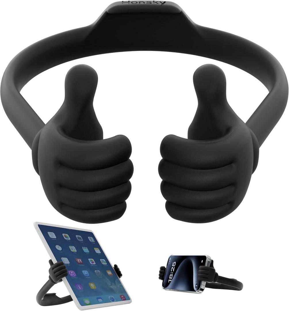 Honsky Adjustable Tablet Stand, Portable Phone Holder for Desk Bed - Multi-Angle Drawing Stand Compatible with All Tablets (Black) (for 7.9" to 12.9")