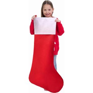 JOYIN 38" Jumbo Christmas Stocking, Personalized Extra Large Xmas Stockings, Felt Giant Soft Red Christmas Decor for Kids Adults Family Xmas Party Decorations Gifts