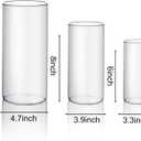 PHOSPHOR Hurricane Candle HoldersFor Pillar Candle Clear Glass Cylinder Centerpieces Vases Table Decoration Centerpiece Floral Room Decor Clear Seeded Bubbles Living Dining Kitchen 3 Pieces