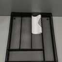 Silverware Organizer Metal Mesh, Large Drawer Organizer, Utensil Cutlery Tray for kitchen drawers, Flatware Organizer with 6 Compartment, Black (11.3*16)