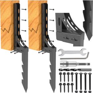 Eurydice Fence Post Repair Kit for 4x4 & 6x6 Wood Posts, Heavy Duty Steel Anchor Stakes with Detachable Installation and Reinforced Arch Design (2 in Wide 2 Pack)