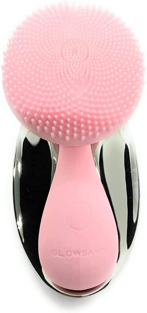 Silicone Cleansing Brush - Facial Cleansing Brush with 4 Adjustable Speeds - Waterproof USB Rechargeable Rotating Spa Machine - Face Wash Scrub Exfoliator for Makeup Skincare Removal (Pink)