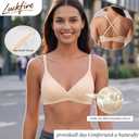 Modal Cotton Bra Chest-Wireless Thin Padded Breathable Comfortable Bras for Everyday Triangle Bralette for AAA-B Cup (L)