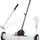 VEVOR 24-Inch Magnetic Sweeper with Wheels, 50 lbs Capacity, with Telescoping Magnetic Pickup Tool, Adjustable Handle, Magnetic Pickup Sweeper to Pick Up Nails and Screws, for Workshop, Garage, Yard