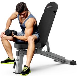 JOROTO MD80 Weight Bench, 1300 LB Heavy Duty Workout Bench Press for Home Gym, Adjustable Positions Strength Training, Adjustable Weight Bench with Wheels and Extended Backrest | Multiple Positions