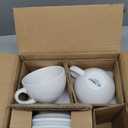LE TAUCI 3 oz Espresso Cups with Saucers, Demitasse Coffee Cup for Shot, Lungo, Ristretto - 3 inch, Set of 4, White (4 Count (Pack of 1), White)