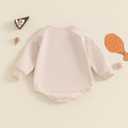 Gueuusu Unisex Baby Boy Girl Thanksgiving Outfit Gobble Turkey Bodysuit Embroidery Long Sleeve Bubble Romper Cute Baby Outfit (Beige)