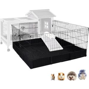 Rabbit Pet Playpen, Bunny Cage with Waterproof Liner, Pet Run Extension for Guinea Pig, Hamster, Chinchillas, Portable Small Animal Cage Fence (Playpen Only)