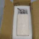 Ivory Travertine Soap Pump, Refillable Bathroom Liquid Dispenser with Aluminum Pump, Natural Organic Stone Hand Lotion Dispenser, Pump Bottle Dispenser for Bathroom and Kitchen Countertop