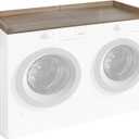 Washer Dryer Countertop, Laundry Countertop with Edge Rails, 27.5" Depth x 54" Washer and Dryer Covers for The top, for for Laundry Room Organization and StorageKnife Wood Color