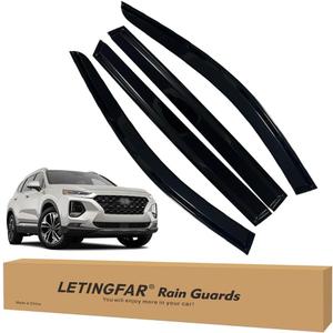Tape-on Rain Guards for 2019-2024 Hyundai Santa Fe, for 2019-2024 Hyundai Santa Fe AccessoriesSide Vent Visors Shades Window Deflectors for Hyundai Santa Fe (C4-for-Hyundai-Santa Fe-19/24)
