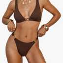 Women Swimsuit Women Bikini Top and Bottom Swimming Suit Summer Sexy Two Piece S Brown