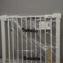 Babelio Baby Gate for Doorways and Stairs, 36-41" Pet Gate with Wide Walk Thru Door and Lock Indicator, No Drill Pressure Mounted Safety Gate with Double Lock and Self-Closing, White