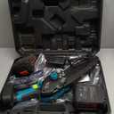 Mini Chainsaw Electric Cordless: 8 inch & 6 inch Brushless Chain Saw with 2x4000mAh Batteries, Battery Powered Hand Held Saw for Trees Trimming Wood Cutting, Ideal Gift for Men Dad Husband (Blue Cs08-b4)