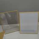 Acrylic Gold Frames 8 x10, Slanted Back Gold Picture Frames Table Acrylic Sign Holder for Photos Wedding Table Numbers and Art Display with Removable Clear Sticky Dots,3 Pack