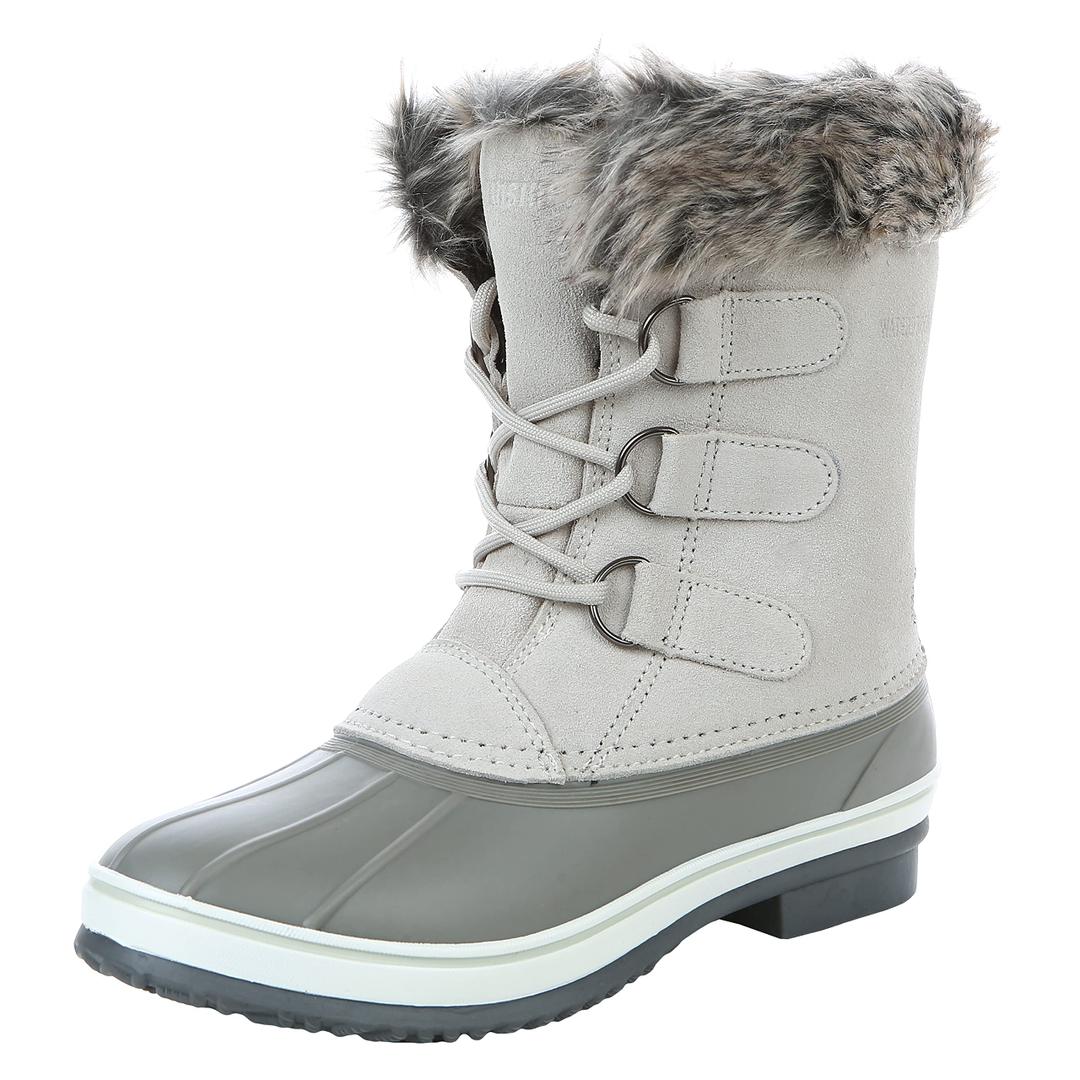 Northside Womens Katie Winter Snow Boots - Seam Sealed Waterproof Synthetic Rubber Shell with Removable EVA Insole - Faux Fur Collar and D-Ring Lacing System, 10