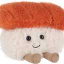 Apricot Lamb Sushi Plush Food Plushies Stuffed Animals for Kids, Soft Cute Plush Toys for Baby Girl and Boy, Fluffy Salmon Sushi